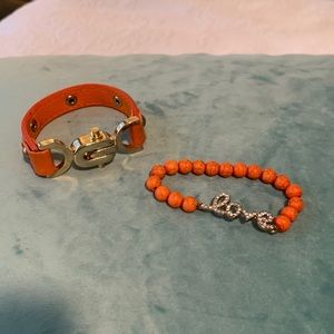 Nordstrom Orange bracelets with gold accents (2)